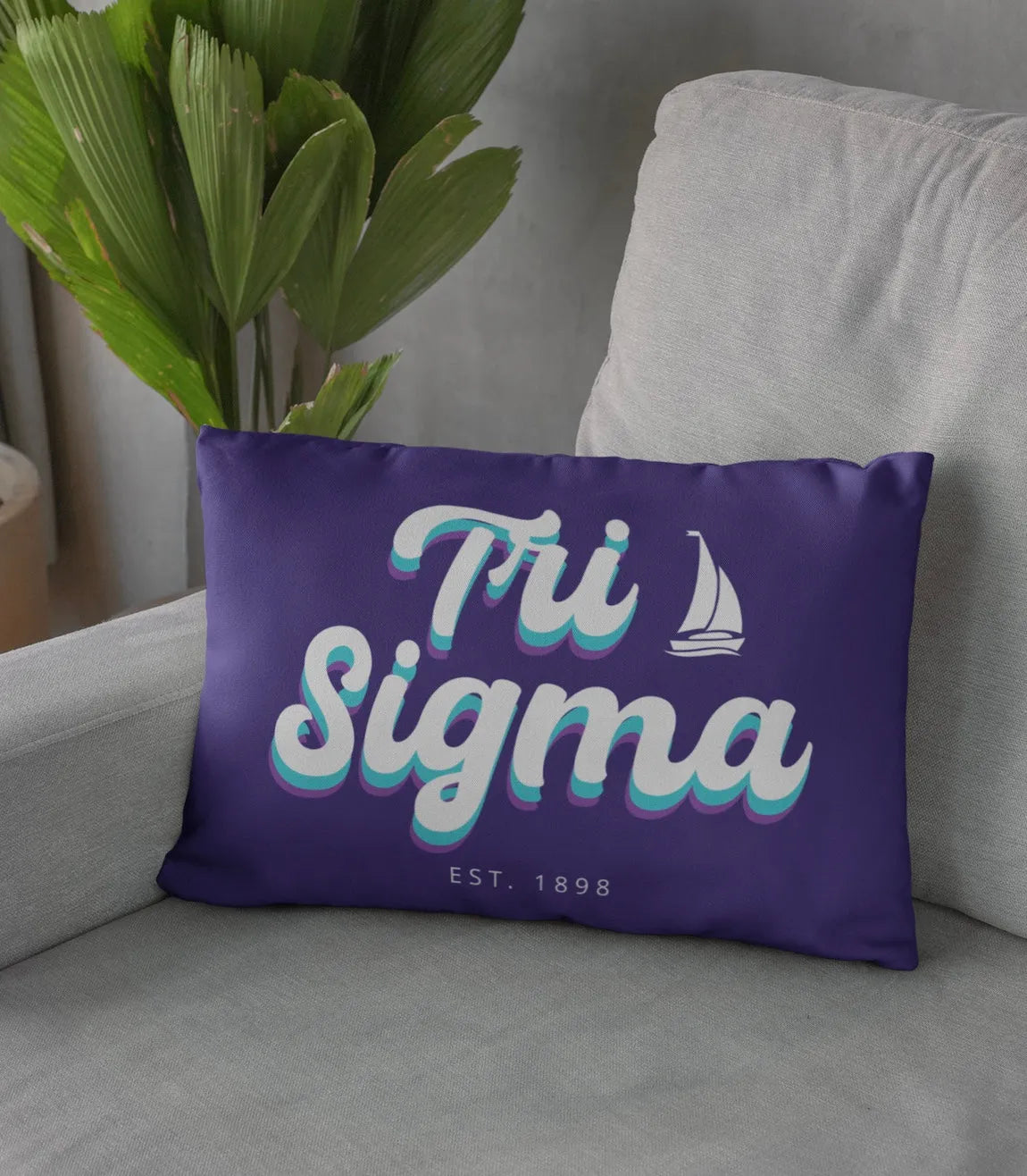 Tri Sigma Retro Lumbar Pillow Cover Pillow Covers