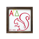 Alpha Gamma Delta 12x12 Wood Framed Sign - Squirrel Flash Card | AGD