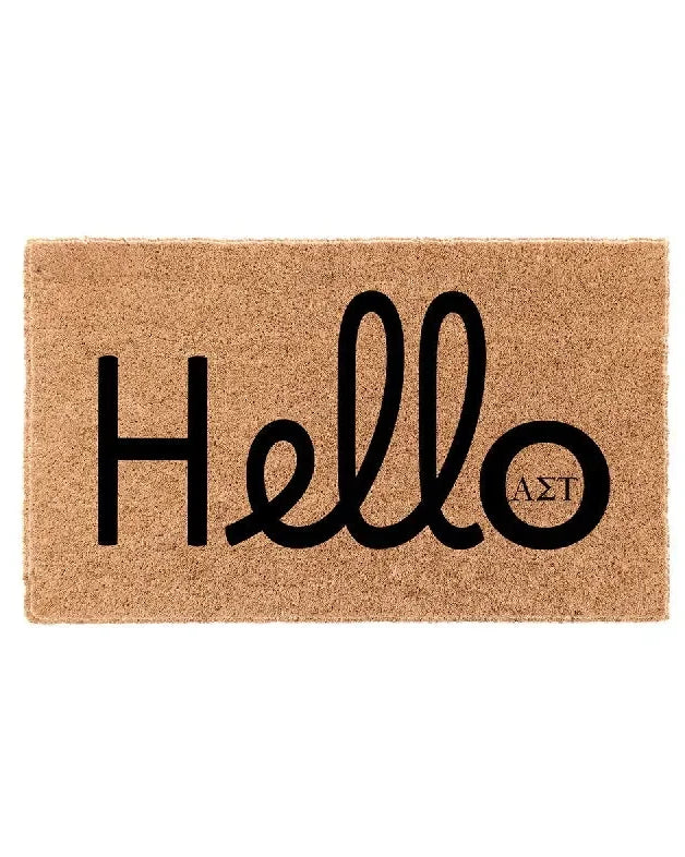 Alpha Sigma Tau Coir Doormat - Hello Door Mats