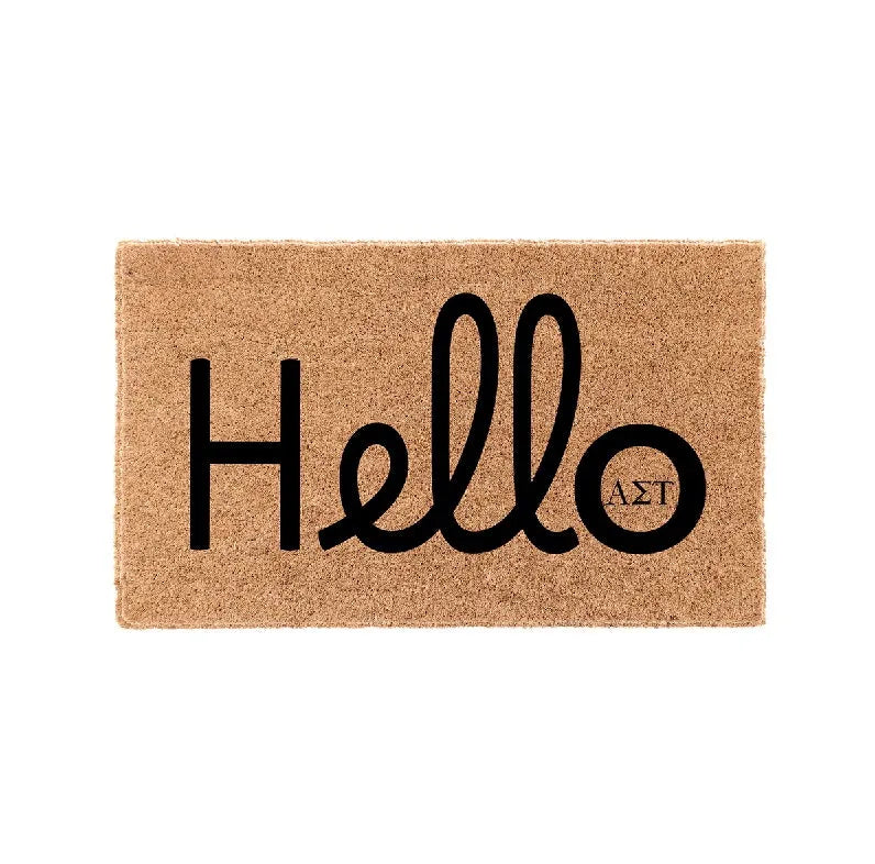 Alpha Sigma Tau Coir Doormat - Hello Door Mats