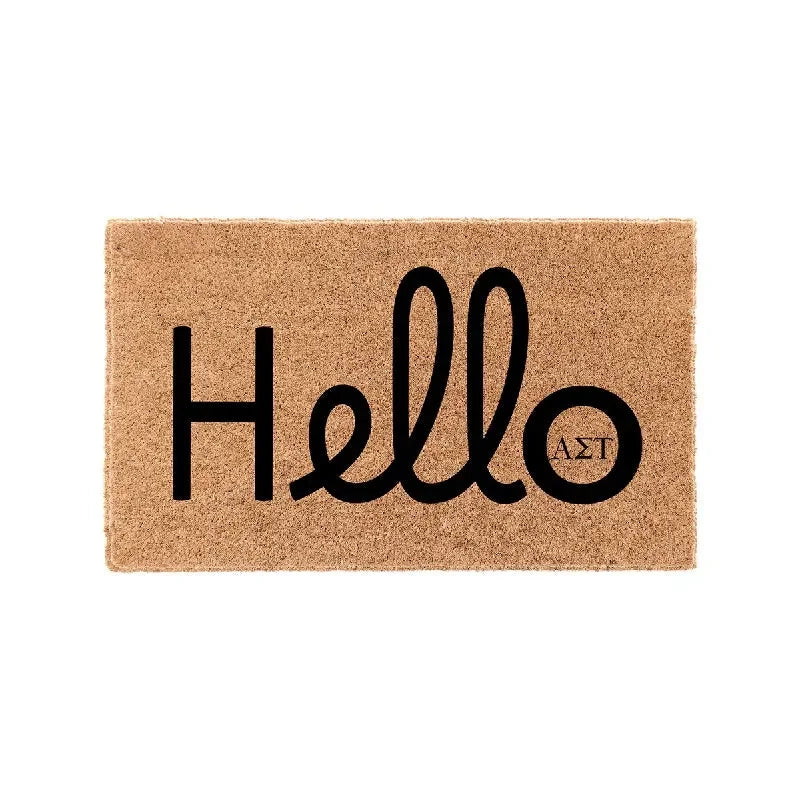 Alpha Sigma Tau Coir Doormat - Hello Door Mats