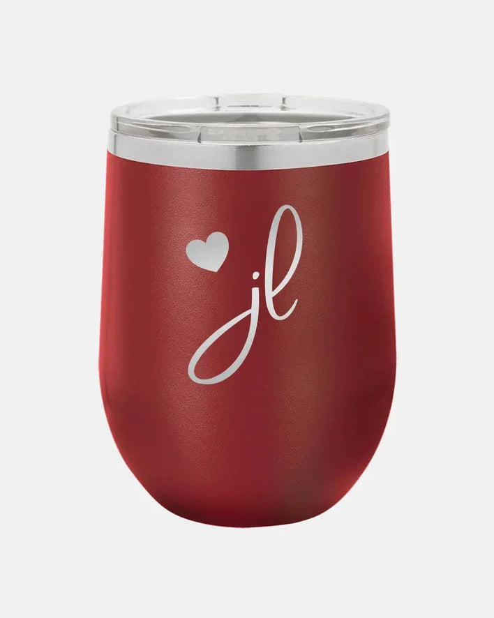 Junior League Wine Tumbler w/ Sliding Lid - JL Heart