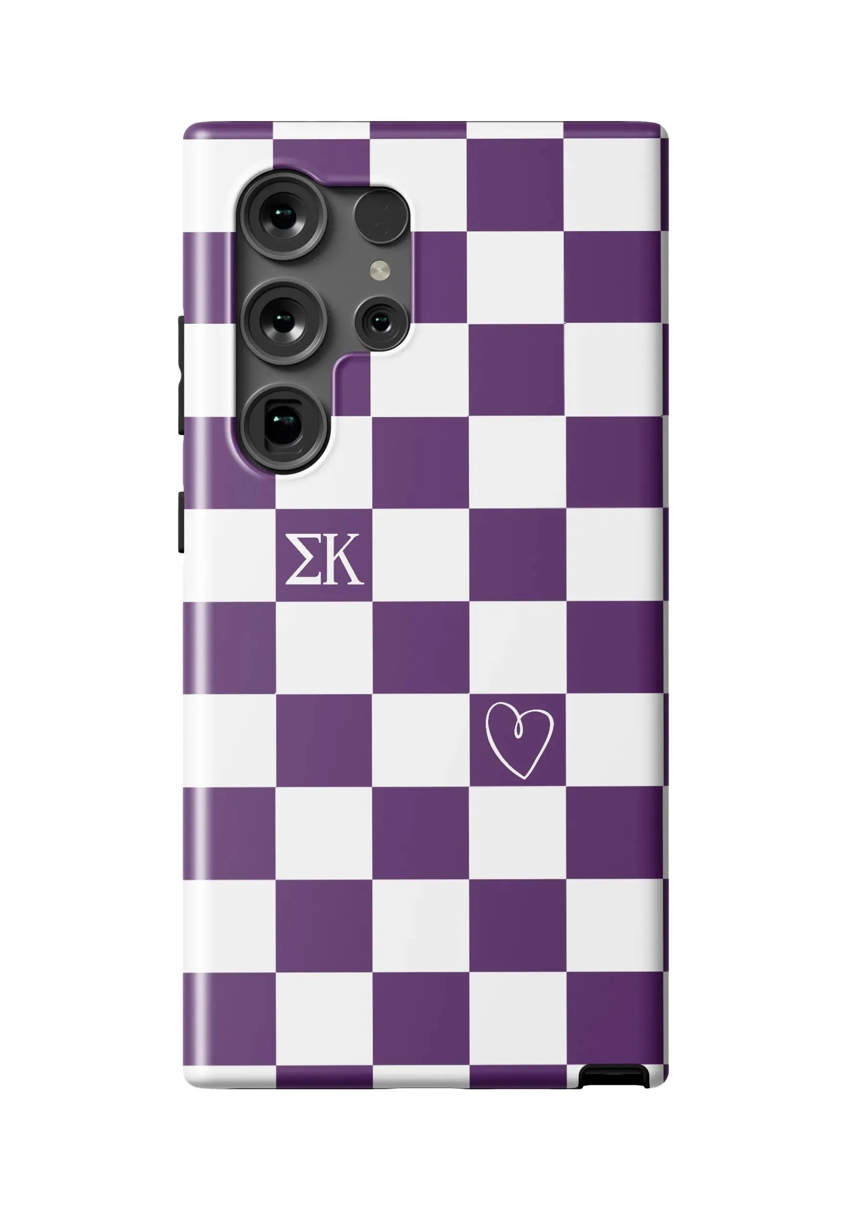Sigma Kappa Samsung Galaxy 24, 23 Mobile Phone Case - Purple Check Matte Mobile Phone Cases