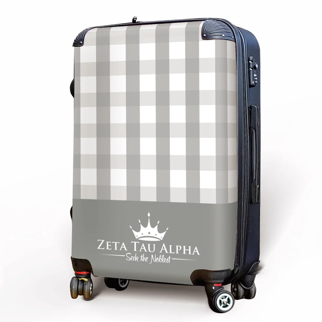Zeta Tau Alpha Carry-on Luggage - Gingham Suitcases