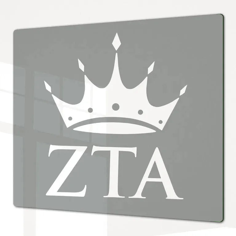 Zeta Tau Alpha Charcuterie Board Party Tray Cheeseboard - Gray Serveware