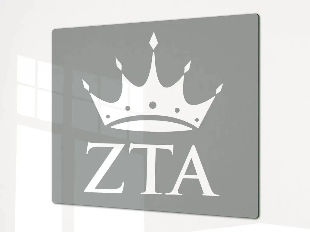 Zeta Tau Alpha Charcuterie Board Party Tray Cheeseboard - Gray Serveware