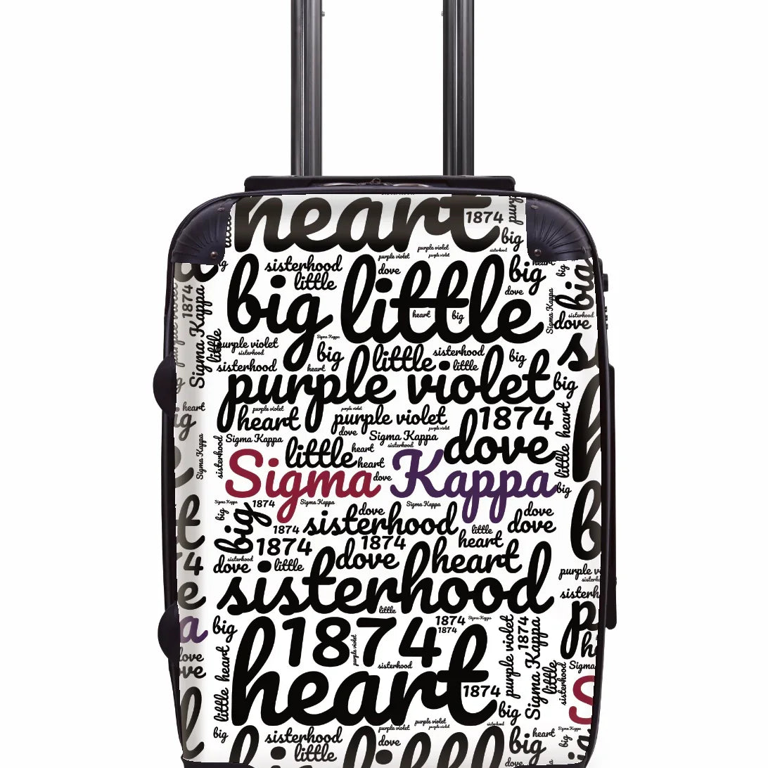 Sigma Kappa Carry-on Luggage - Expression Art White Suitcases