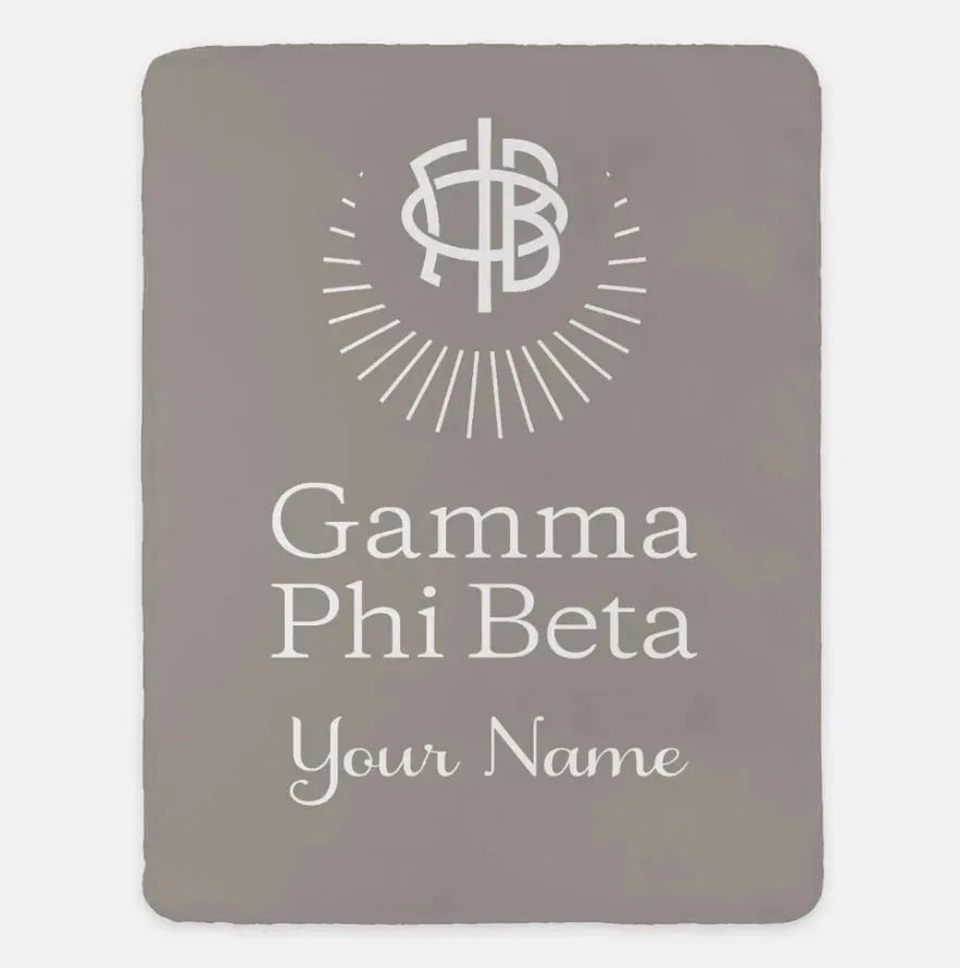 Personalized Gamma Phi Beta XL 60x80 Sherpa Throw Blanket A-La-Mode Throw Blankets