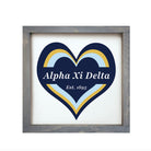 Alpha Xi Wood Framed Sign - Heart 12"x12" | AXiD Gifts & Decor