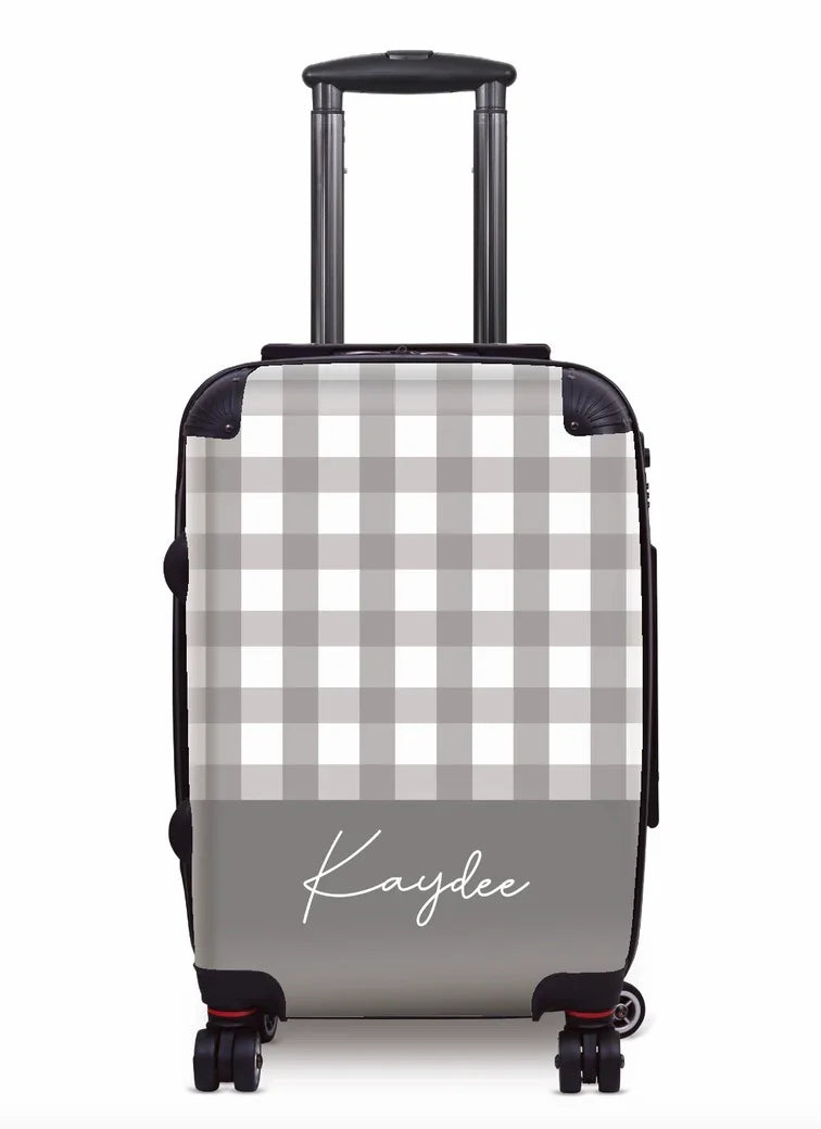 Kaydee Carry-on Suitcase - Gingham Gray Suitcases