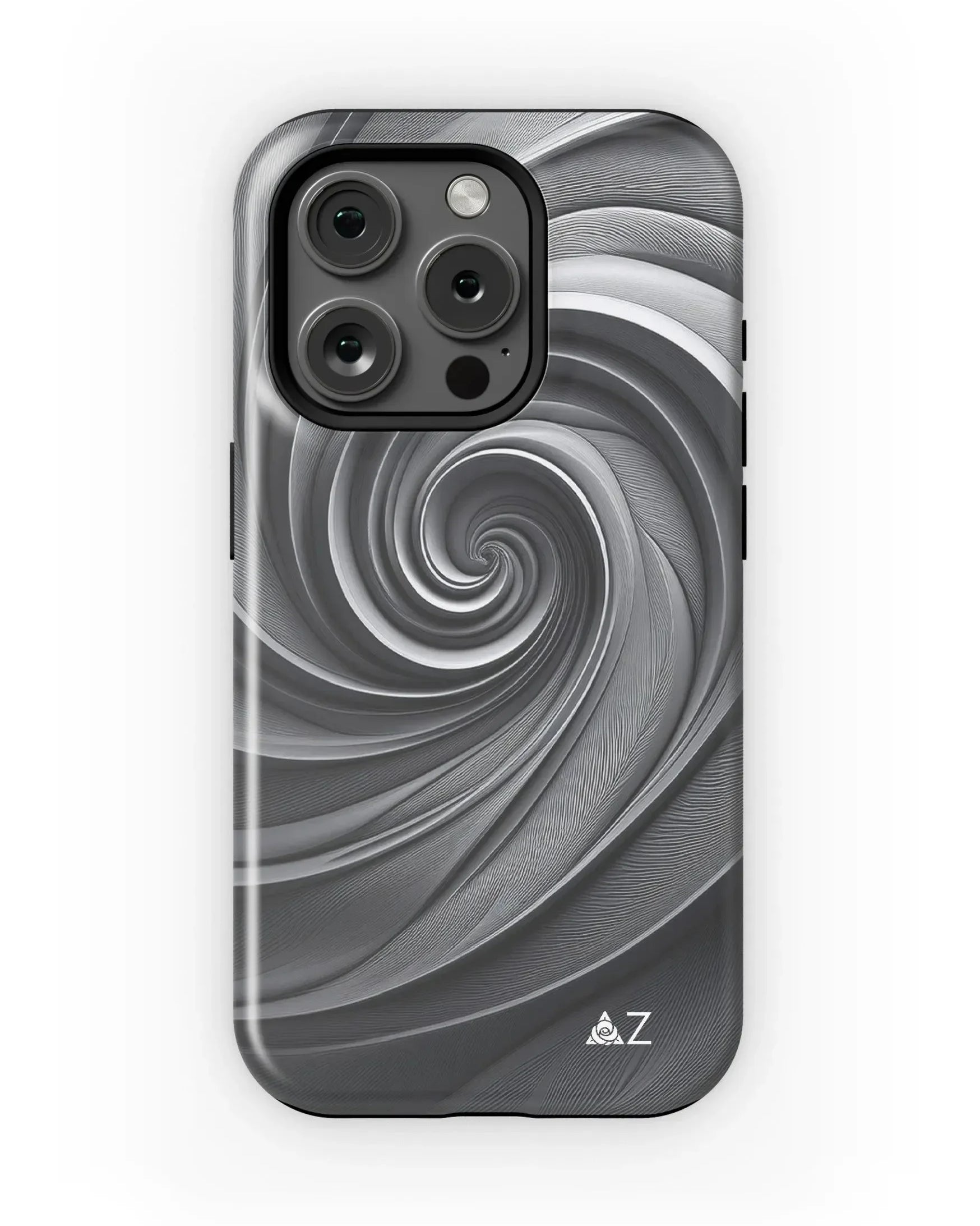 Delta Zeta iPhone 16, 15, 14 Mobile Phone Case - Gray Swirl Matte Mobile Phone Cases