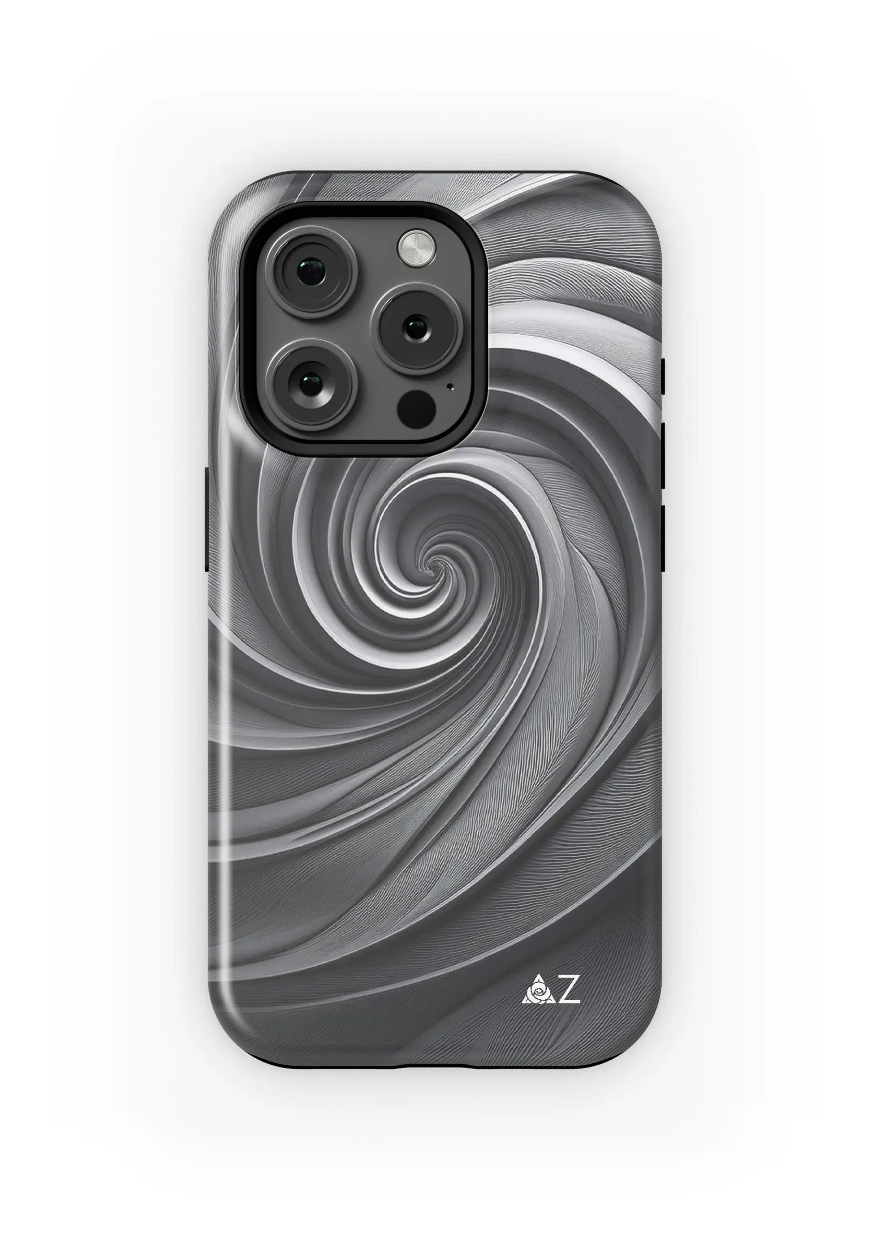 Delta Zeta iPhone 16, 15, 14 Mobile Phone Case - Gray Swirl Matte Mobile Phone Cases