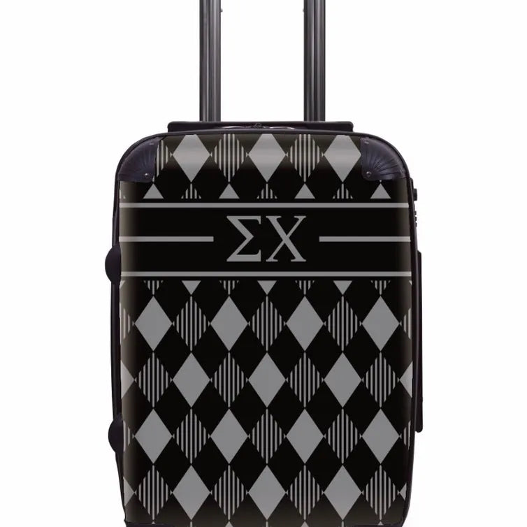 Sigma Chi Carry-On Suitcase - Argyle Black Suitcases