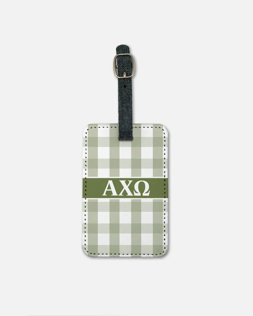 Alpha Chi Gingham Luggage Tag (Set of 2) | | AXO Travel Accessories