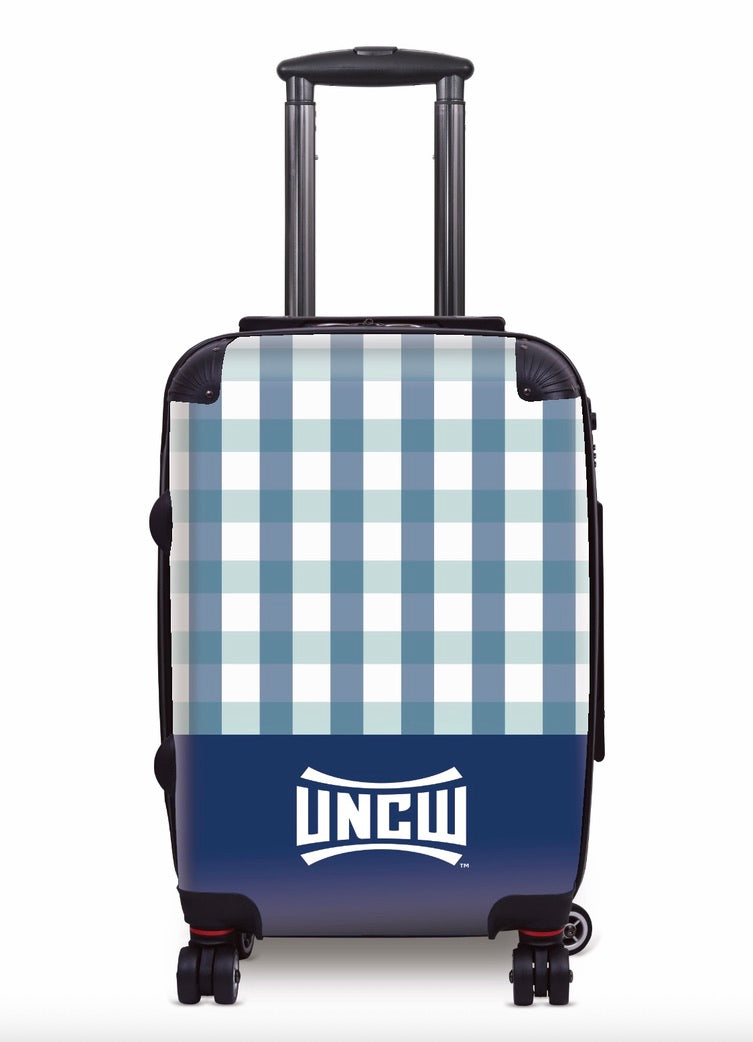 UNCW Carry-on Suitcase - Gingham Navy Suitcases