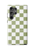 Kappa Delta Samsung Galaxy 24, 23 Mobile Phone Case - Olive Check Matte Mobile Phone Cases