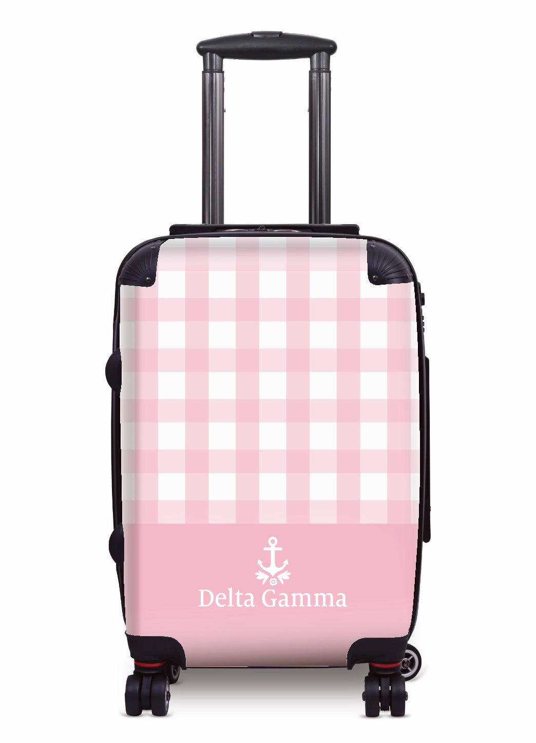 Delta Gamma Carry-on Suitcase - Gingham Pink Suitcases