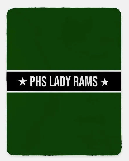 Pennridge Women's Soccer XL 60x80 Sherpa Blanket - Center Band Green Black Throw Blankets