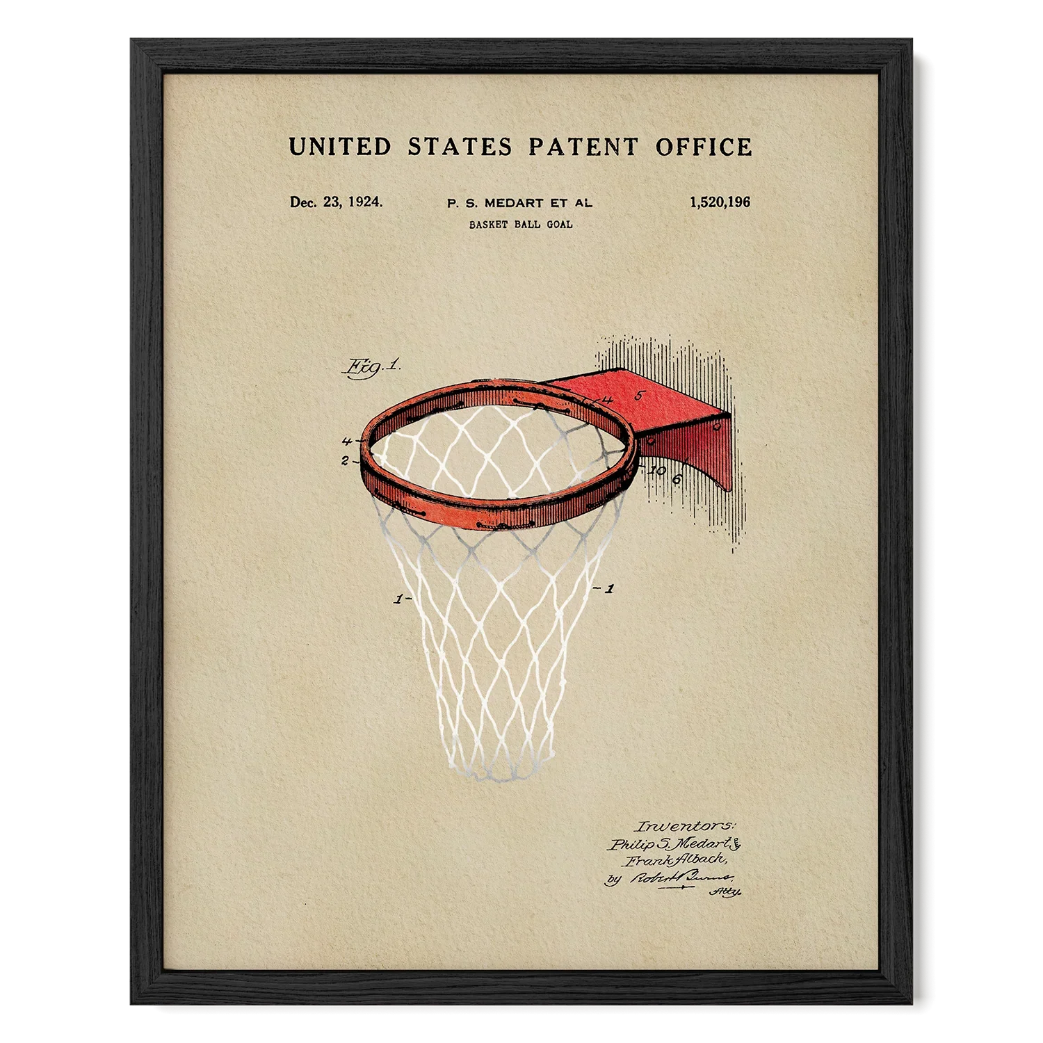 Basketball Hoop US Art Print | Guys Dorm Room Decor | Wall Art