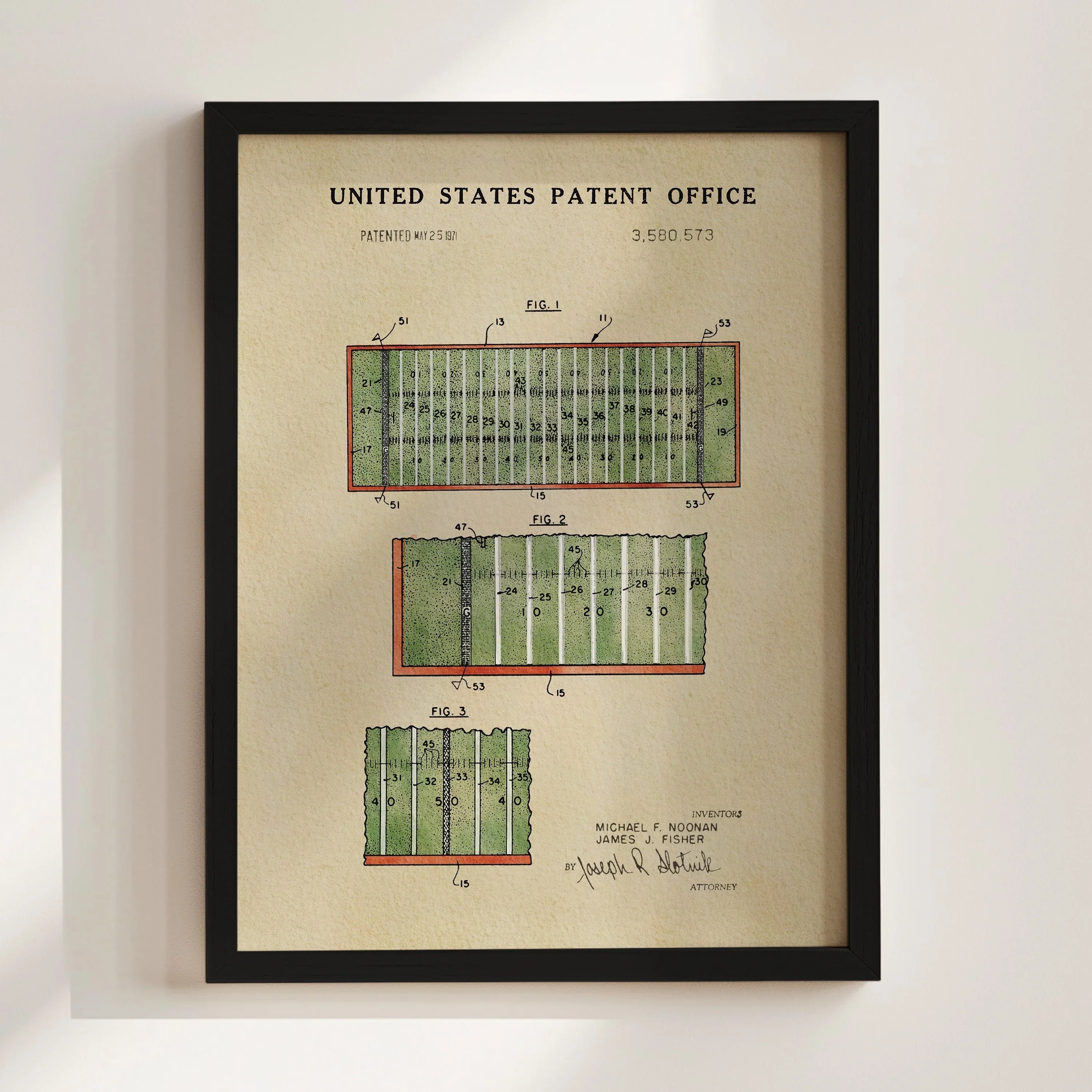 Football Field US Patent Art Print | Dorm Decor For Guys | Sports | Campus Greek Fit