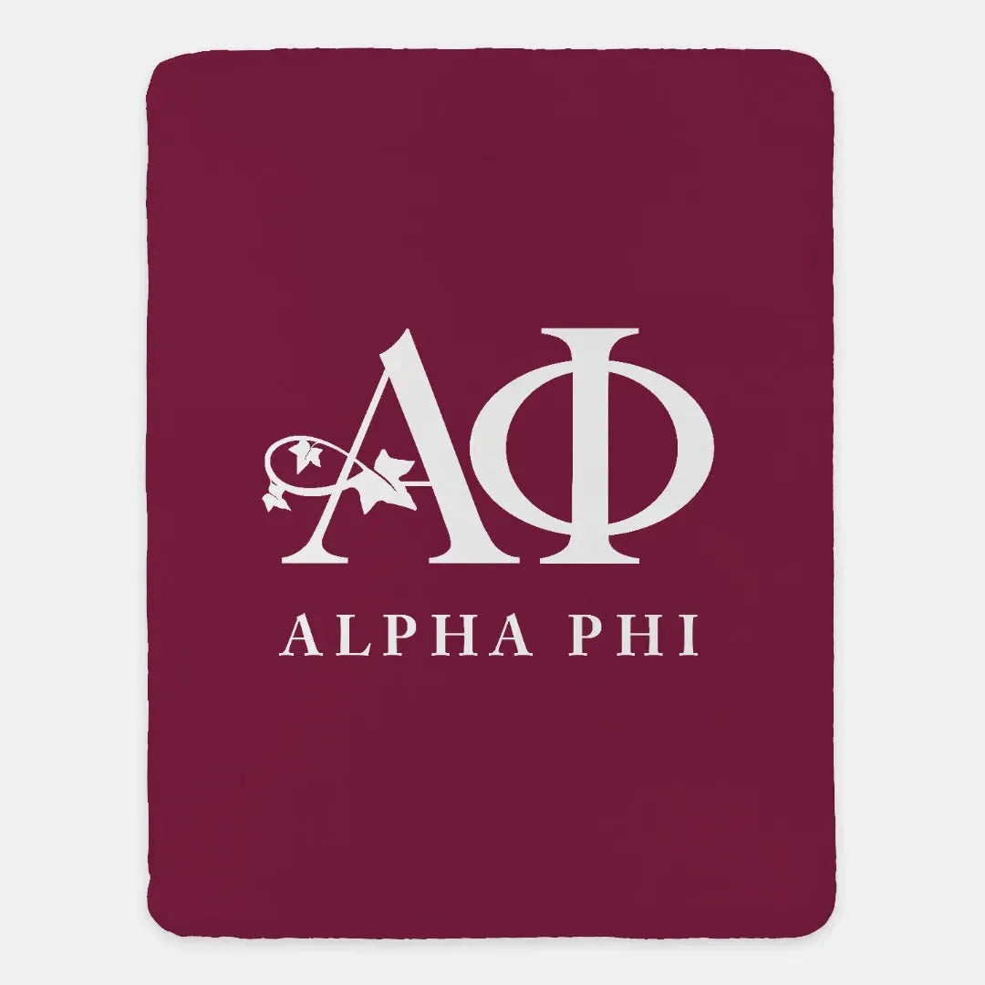 Alpha Phi XL 60x80 Traditional Blanket Bordeaux Throw Blankets