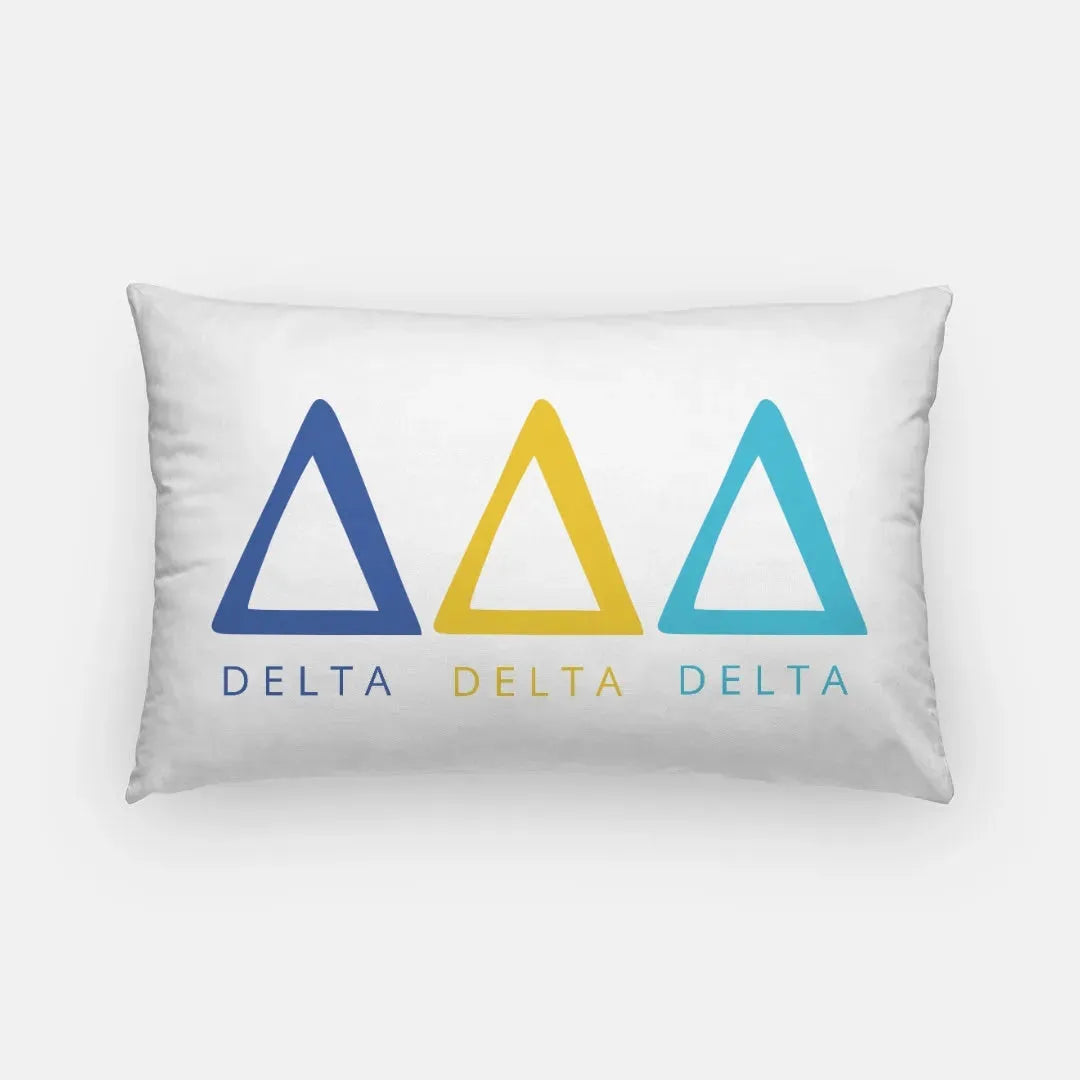 Tri Delta Lumbar Throw Pillow Cover - Greek Letters Pillow Covers