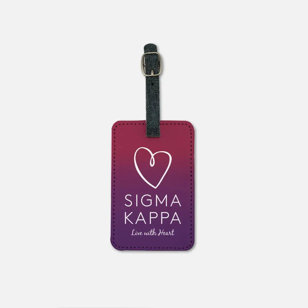Sigma Kappa (Set of 2) Luggage Tags - Maroon Gradient Luggage Tags