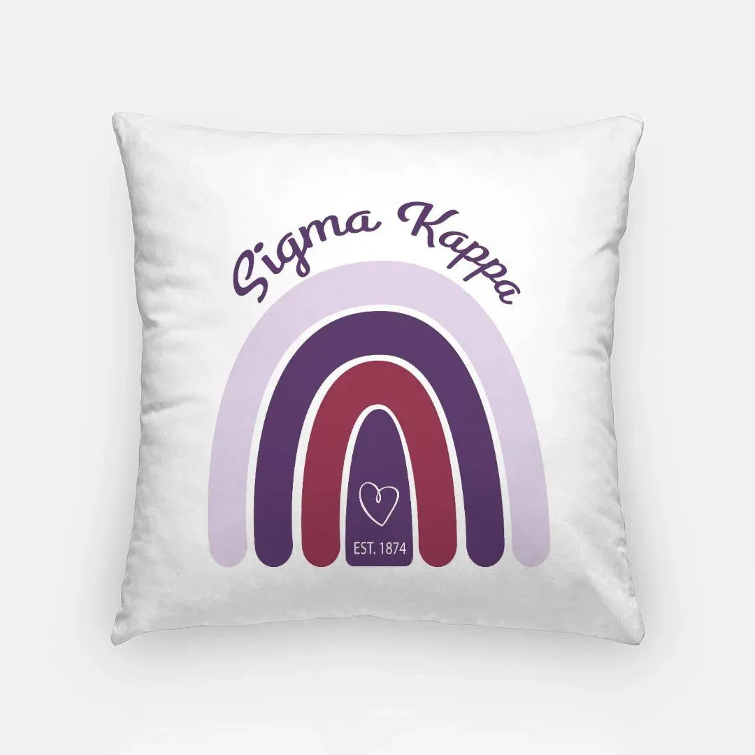 Sigma Kappa 18" Throw Pillow Cover - Rainbow Pillow Covers
