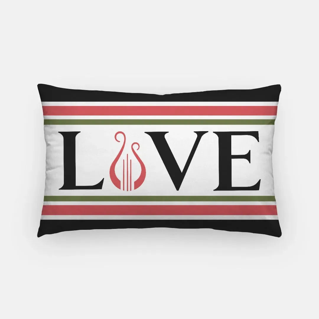 Alpha Chi Omega Lumbar Throw Pillow Cover - LOVE Pillow Covers