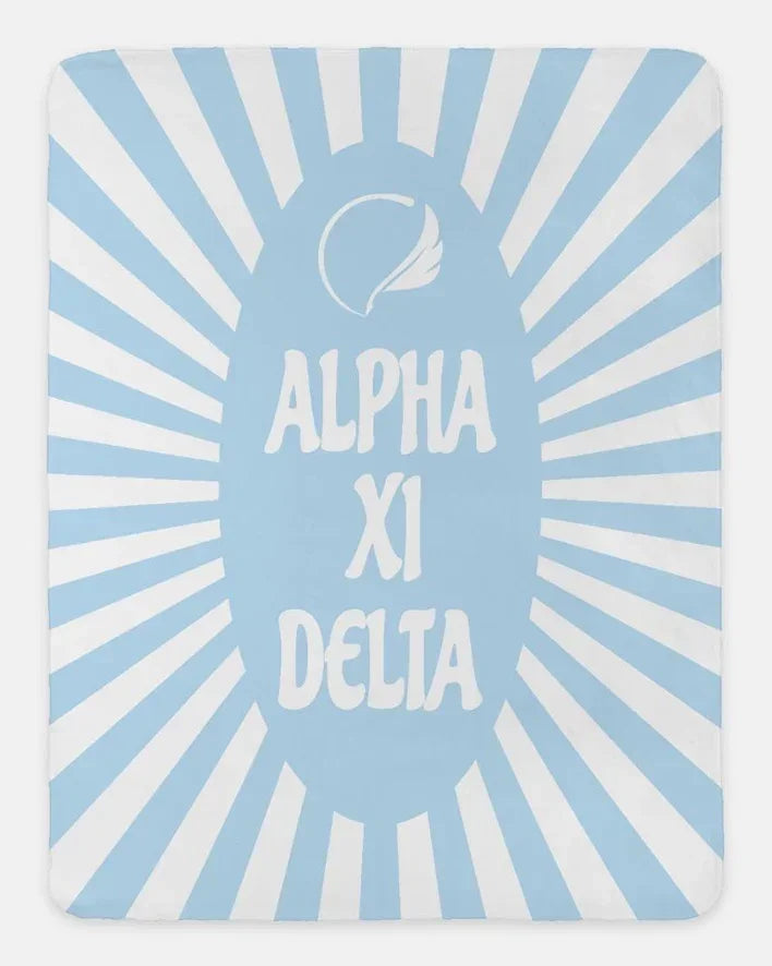 Alpha Xi Delta XL 60x80 Sherpa Throw Blanket - Starburst | AXiD Gifts