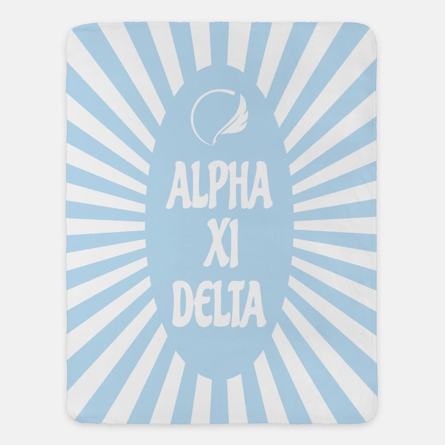 Alpha Xi Delta XL 60x80 Sherpa Throw Blanket - Starburst | AXiD Gifts