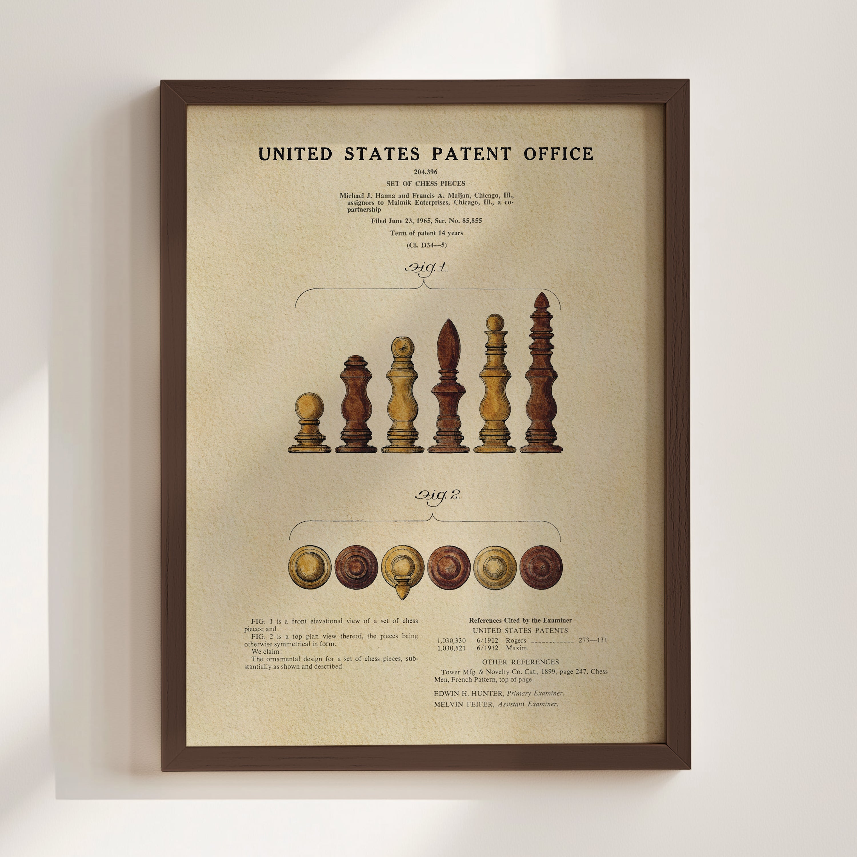 Chess Pieces US Patent Art Print