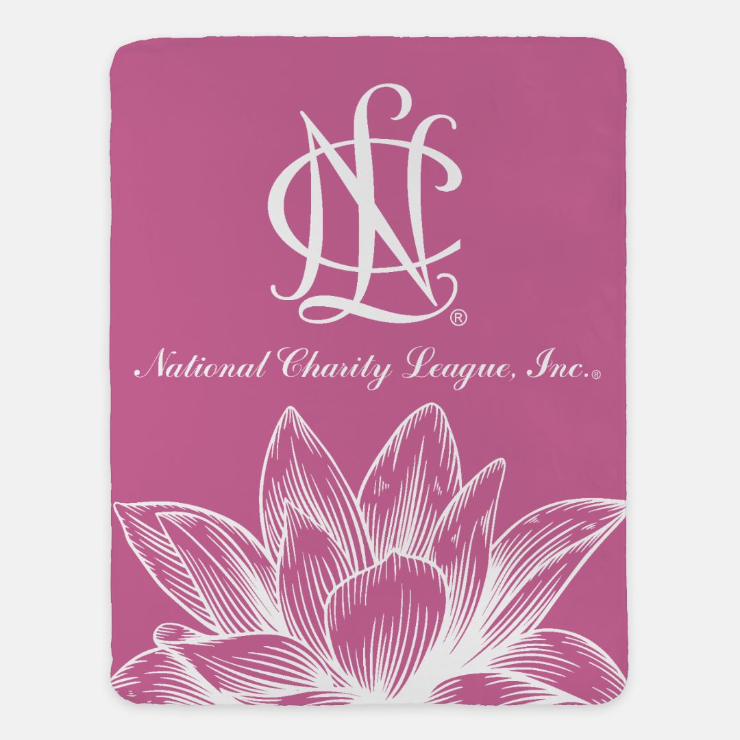 National Charity League XL 60x80 Sherpa Blanket - Lotus | NCL Gifts