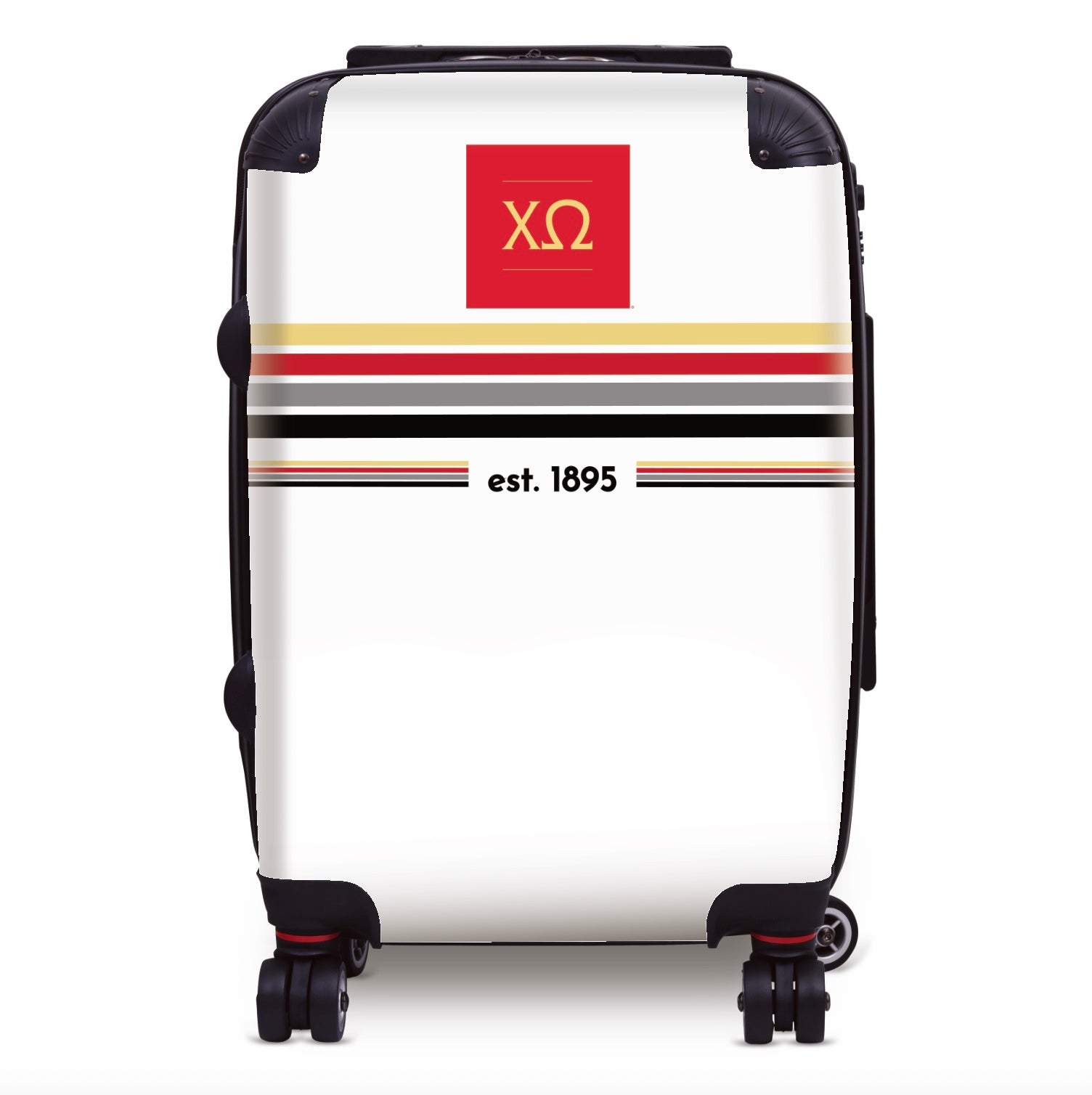 Chi Omega Carry-on Suitcase - Preppy Stripes Suitcases