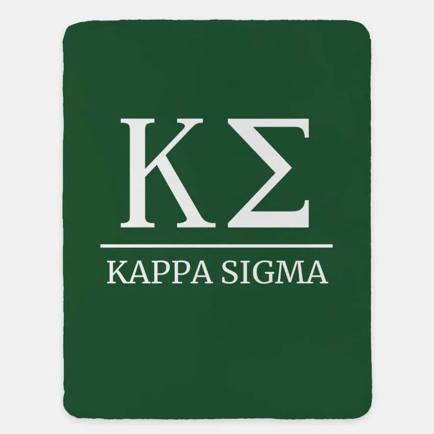 Kappa Sigma XL 60x80 Sherpa Throw Blanket Green Throw Blankets