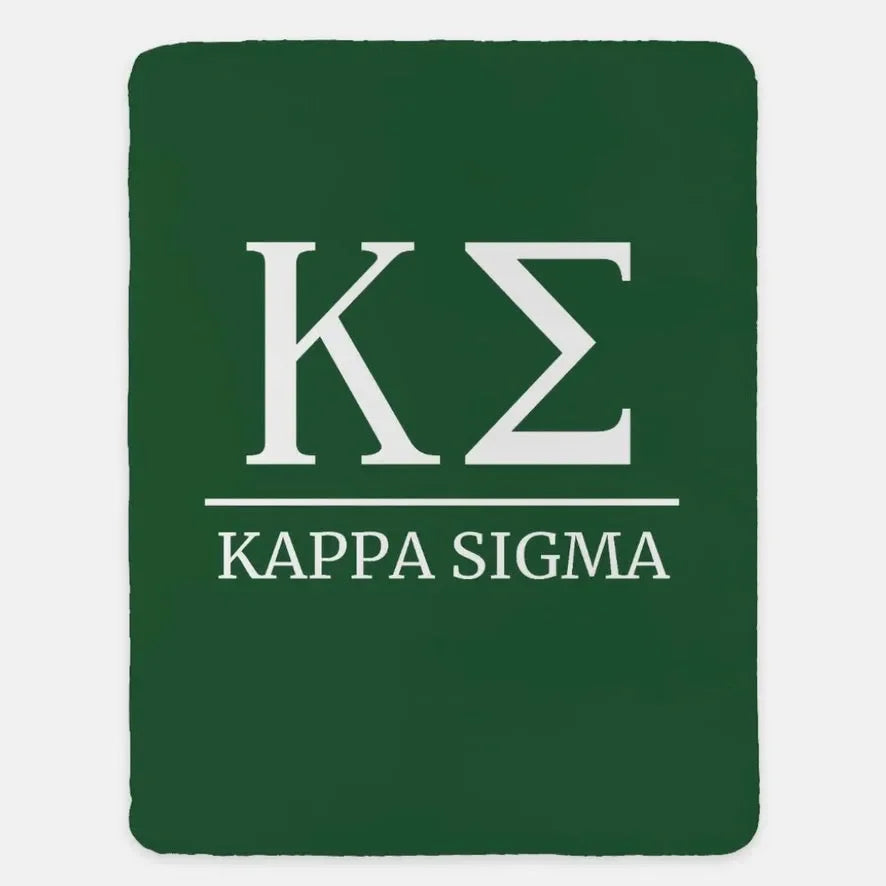 Kappa Sigma XL 60x80 Sherpa Throw Blanket Green Throw Blankets