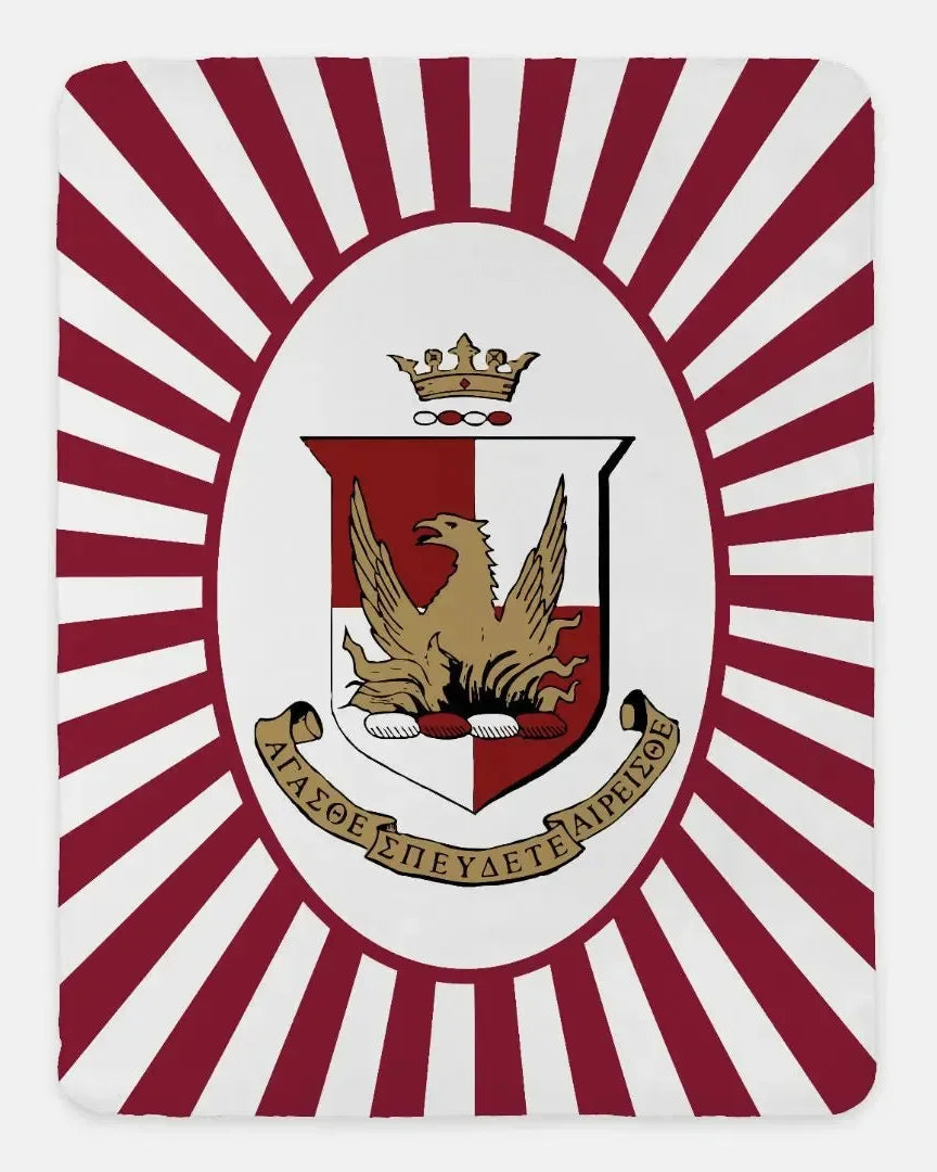 Alpha Sigma Alpha XL 60x80 Throw Blanket - Crest Starburst Throw Blankets