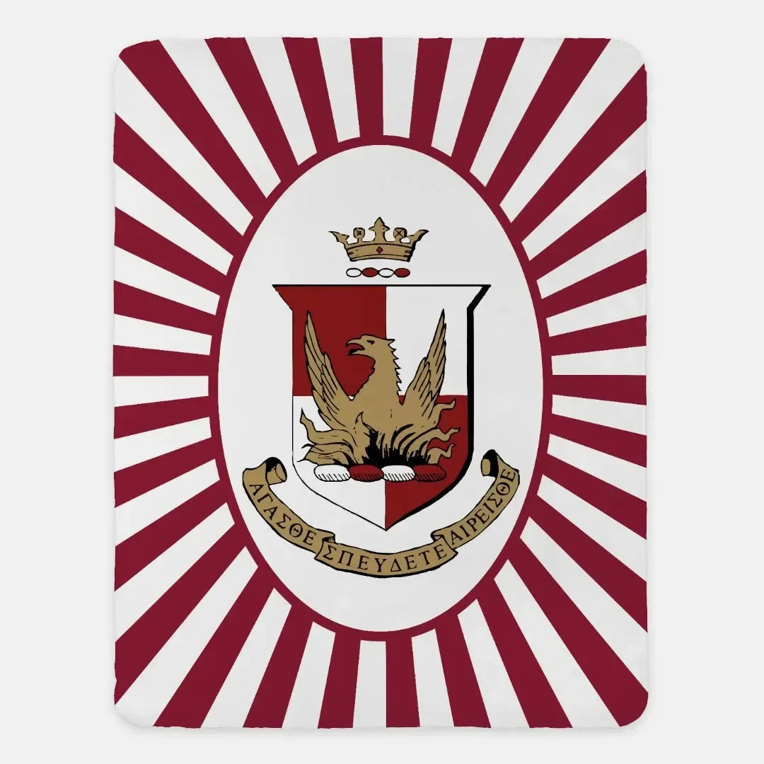 Alpha Sigma Alpha XL 60x80 Throw Blanket - Crest Starburst Throw Blankets