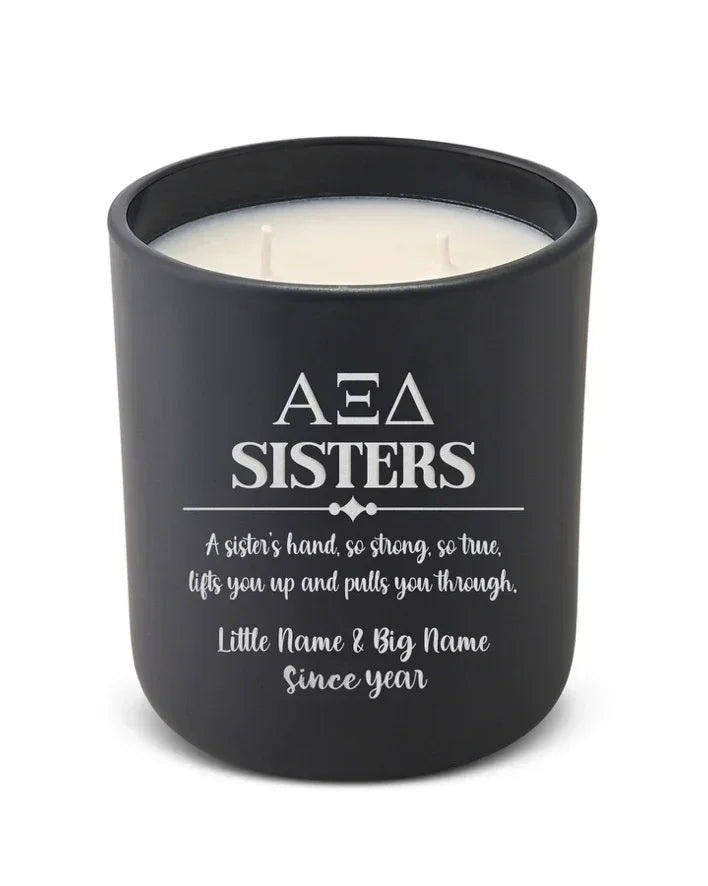 Personalized Alpha Xi Delta Engraved Glow Candle 12 oz. - Sisters