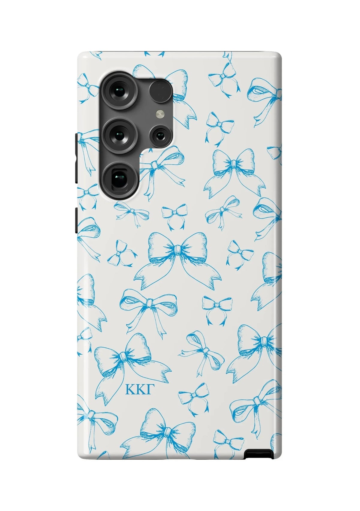 Kappa Kappa Gamma Samsung Galaxy 24, 23 Mobile Phone Case - Blue Bows Gloss Mobile Phone Cases
