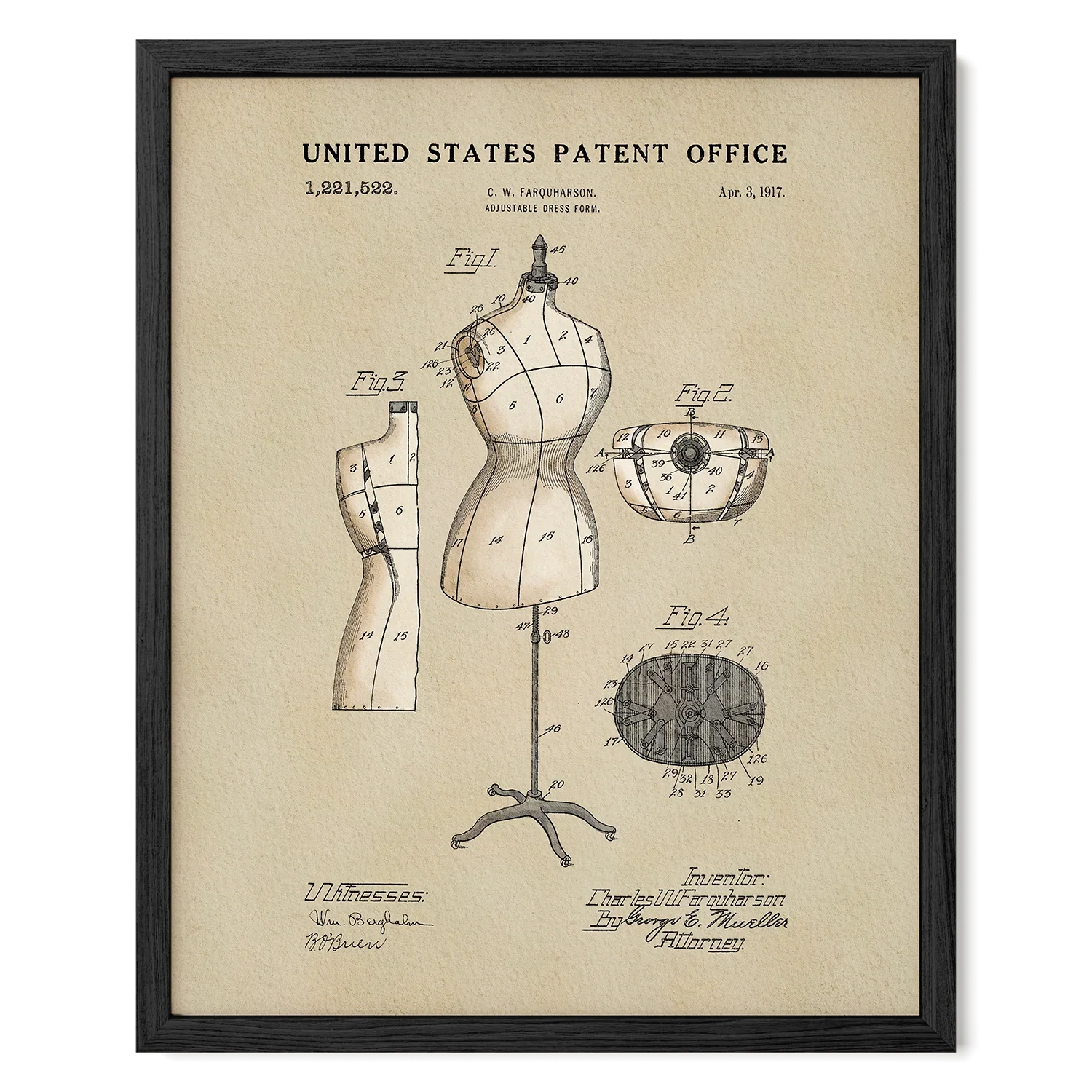 Dress Form US Patent Wall Print | Fashion Wall Print | Dorm Decor