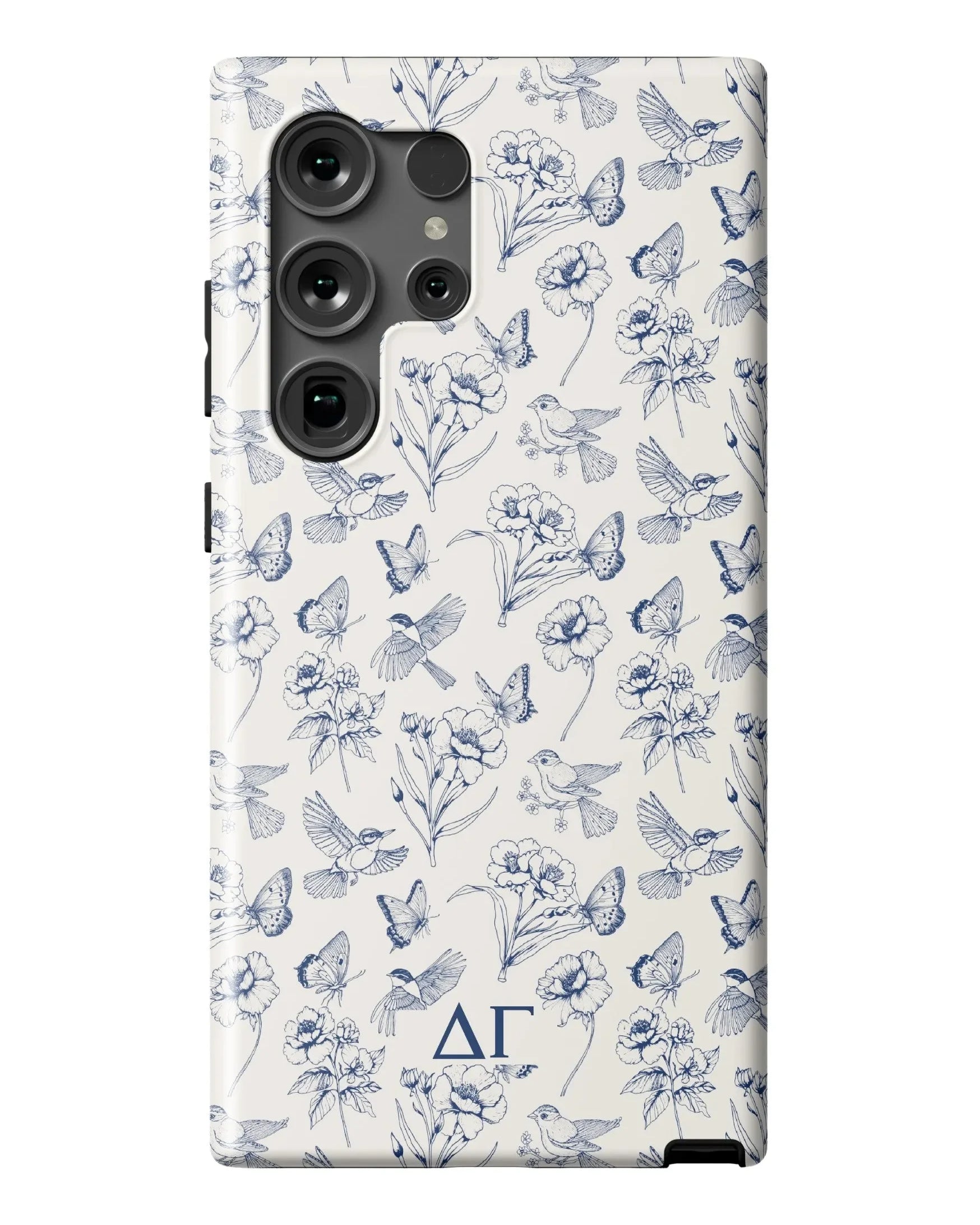 Delta Gamma Samsung Galaxy 24, 23 Mobile Phone Case - Vintage Floral Matte Mobile Phone Cases