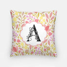 Flat Leaf Floral Monogram Pillow Cover 18" Pin Monogram Pillow Covers