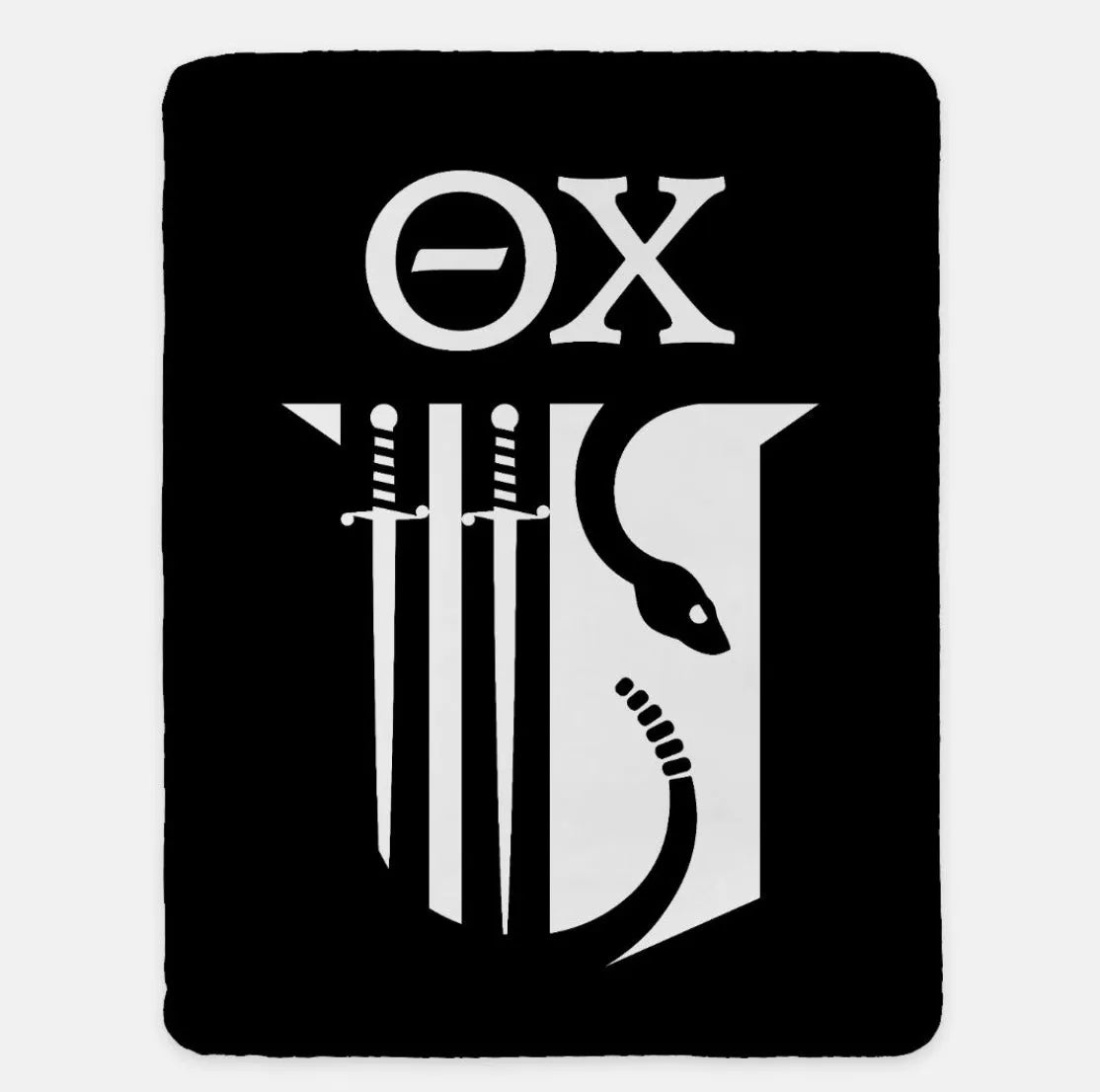 Theta Chi XL 60x80 Blanket - Shield Black Throw Blankets