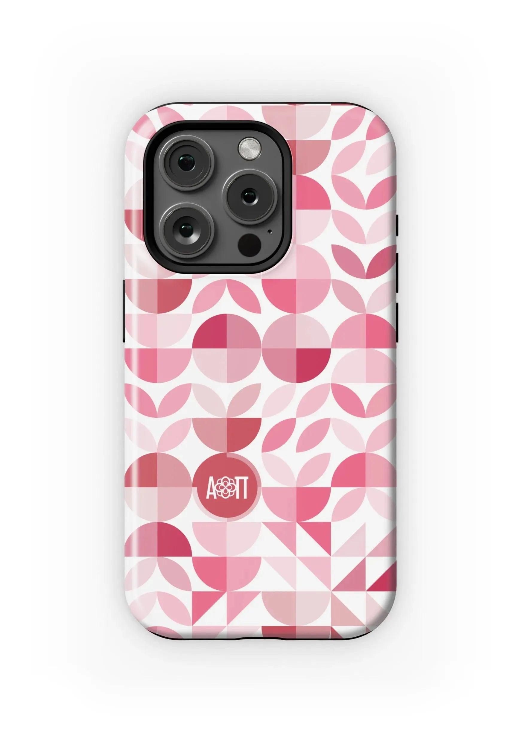 Alpha Omicron Pi iPhone 16, 15, 14 Mobile Phone Case - Geo Petals Matte Mobile Phone Cases