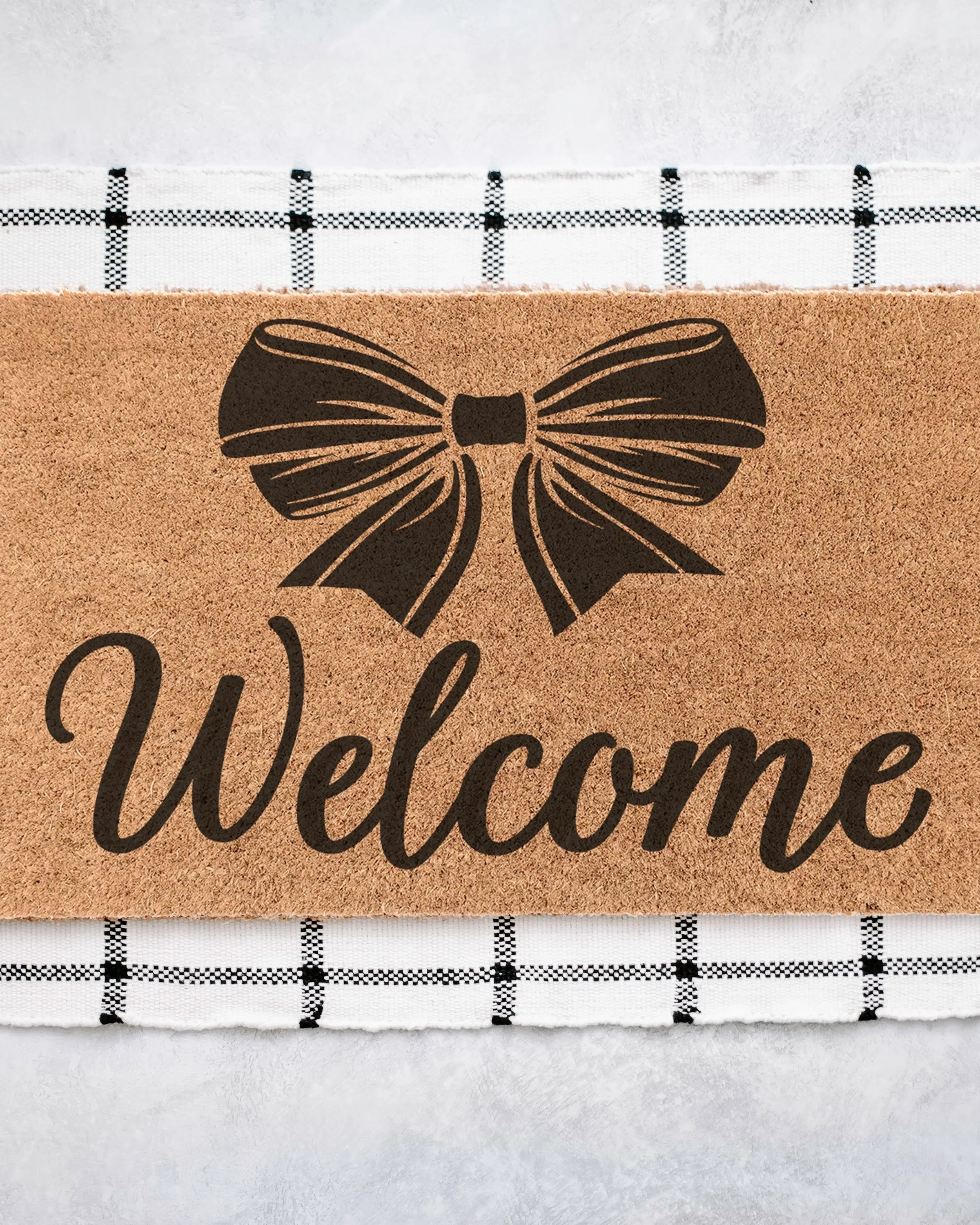 Welcome Bow Coir Doormat Door Mats