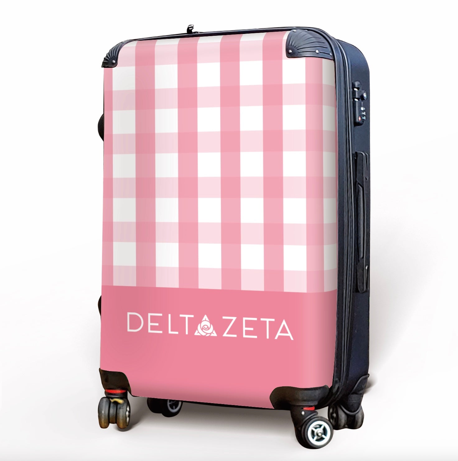 Delta Zeta Carry-on Suitcase Luggage - Gingham Suitcases