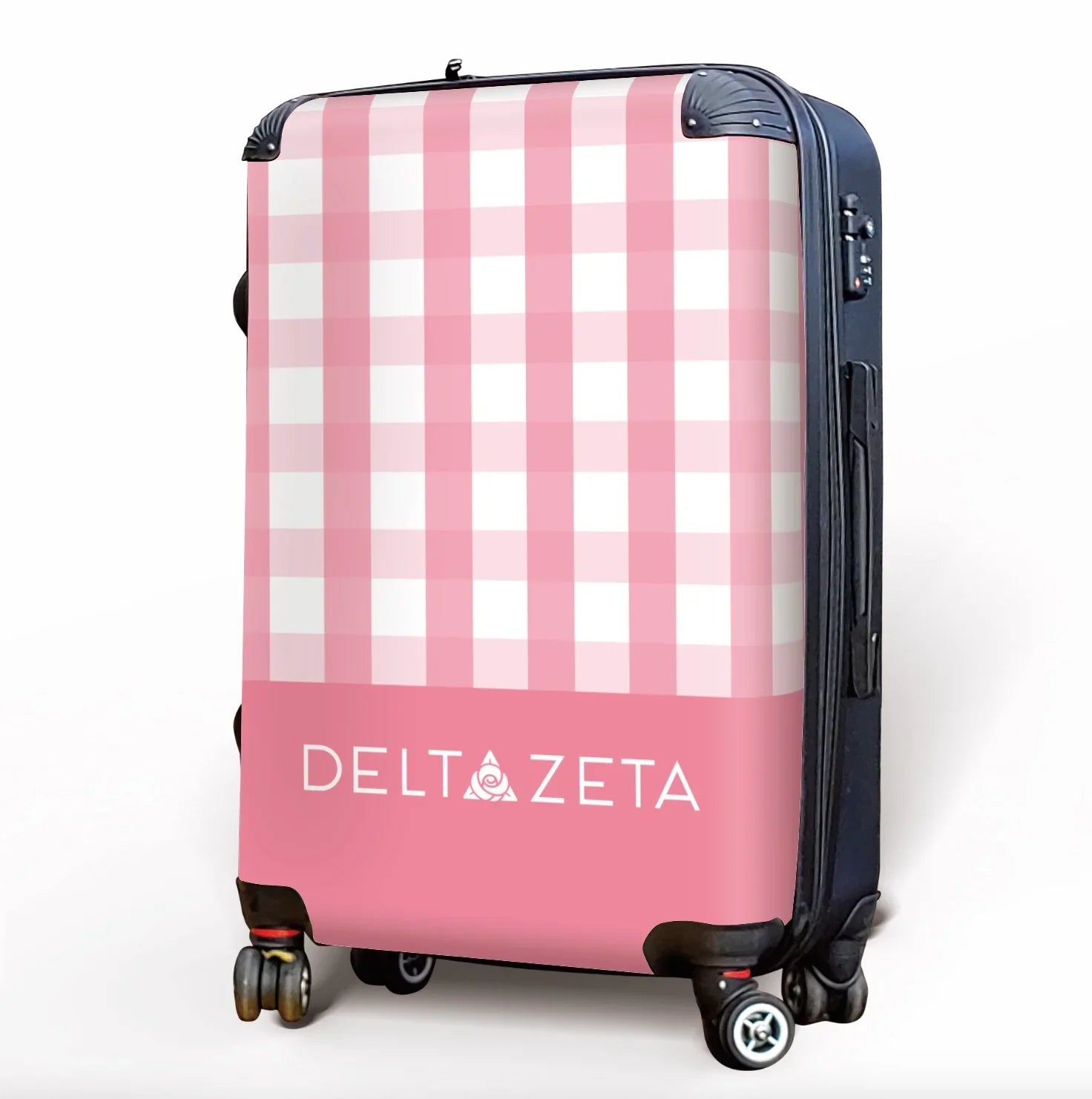 Delta Zeta Carry-on Suitcase Luggage - Gingham Suitcases