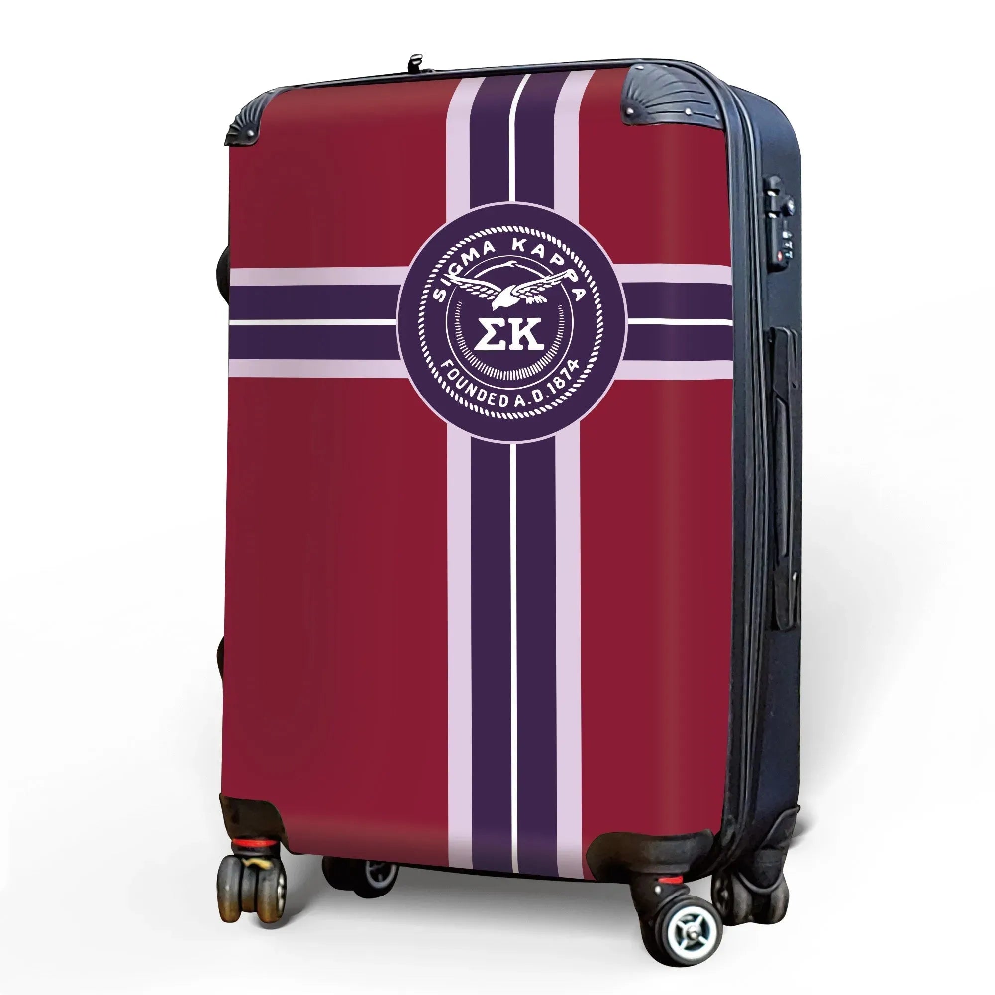 Sigma Kappa Carry-on Suitcase - Cross Stripe Suitcases