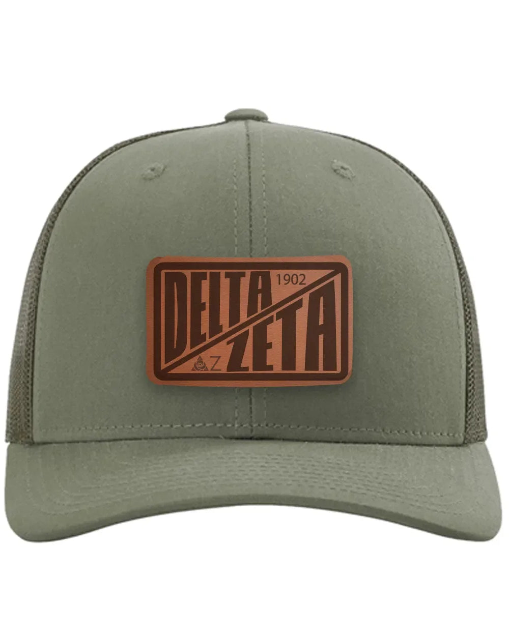 Delta Zeta Richardson 112 Leatherette Patch Trucker Hat - Divide Loden Trucker Hat